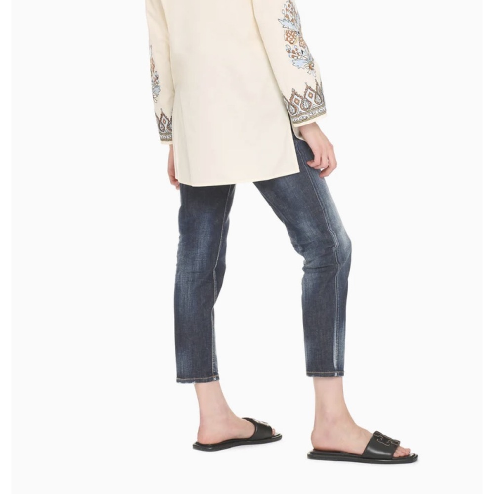 Tory Burch Cream Tunic with Brown and Blue Embroidery - Picture 5 of 12